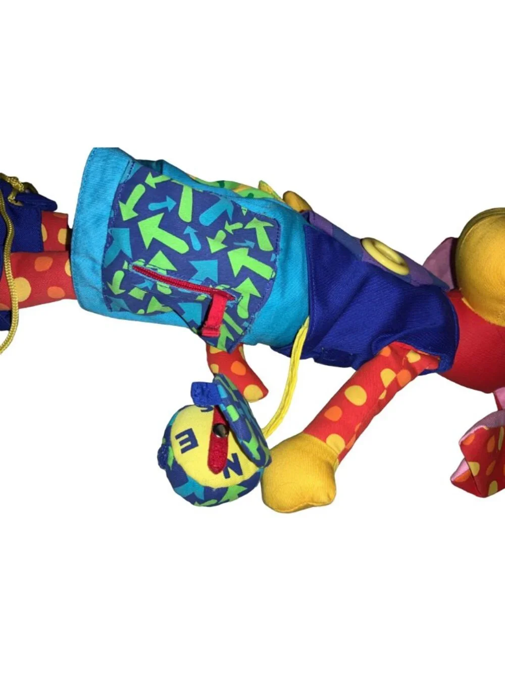 Plush Puppy Dog Zip Button Snap Tie Buckle Learning Educational Plush Toy